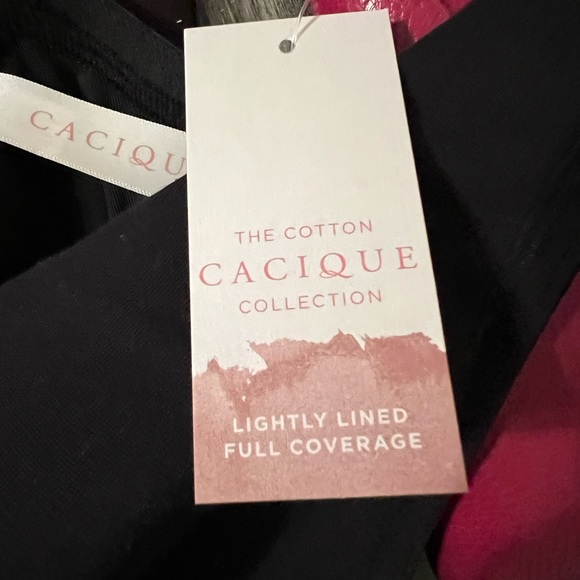 NWT Cacique Cotton Lightly Lined Full Coverage Bra black, size 42ddd - Picture 6 of 10
